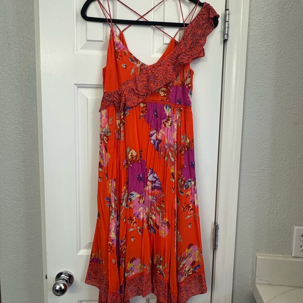 Floral Orange and Purple Dress